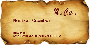 Musics Csombor névjegykártya